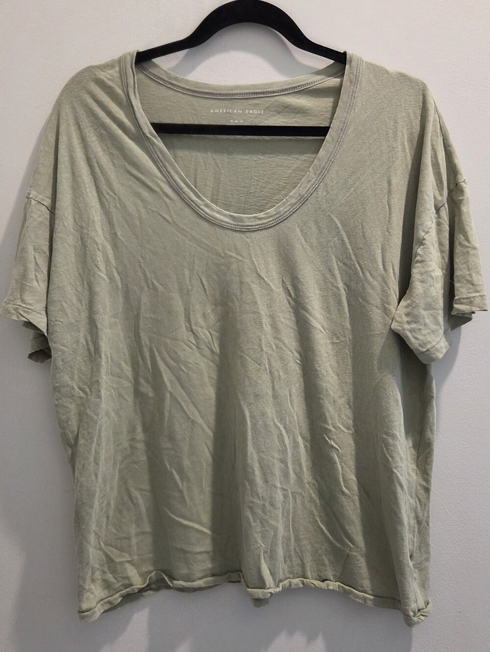 Sage American Eagle Scoop Neck Oversized Short Sleeve Tee